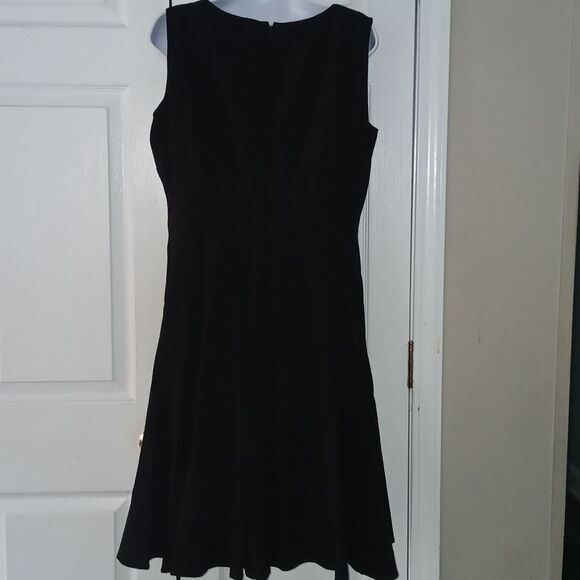 Calvin Klein black sleeveless flare business party simple dress Sz 12 EUC - Picture 4 of 8
